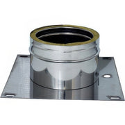 Piastra di Base Diam. 10/15 cm Doppia Parete in Acciaio Inox con Scarico Condensa
