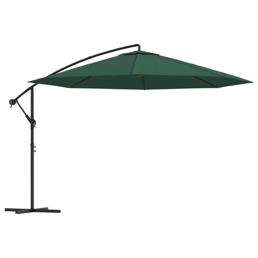 Ombrellone a Sbalzo da Giardino 3,5 m Verde 42197