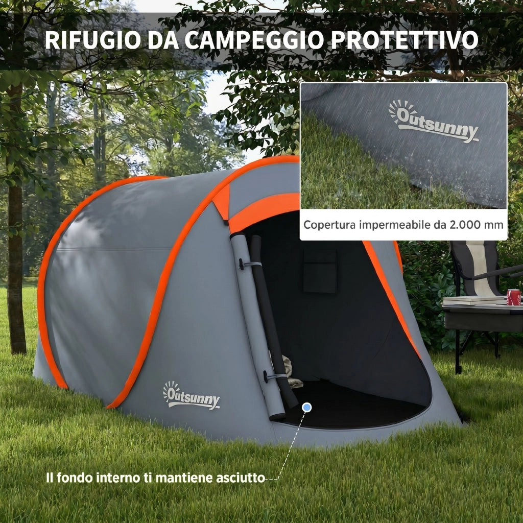 Tenda da Giardino Pop Up Impermeabile ¨C Minimal ¨C Grigio 245x148x105 cm