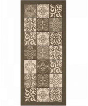 Tappeto disegno MAIOLICA FANGO decorazione piastrelle ceramica, tappetino bagno multiuso lavabile in lavatrice e anti-scivolo cm.55x80