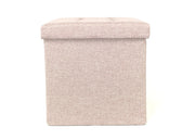 Pouf Contenitore Imbottito Pieghevole Modello Liner Colore Caffelatte