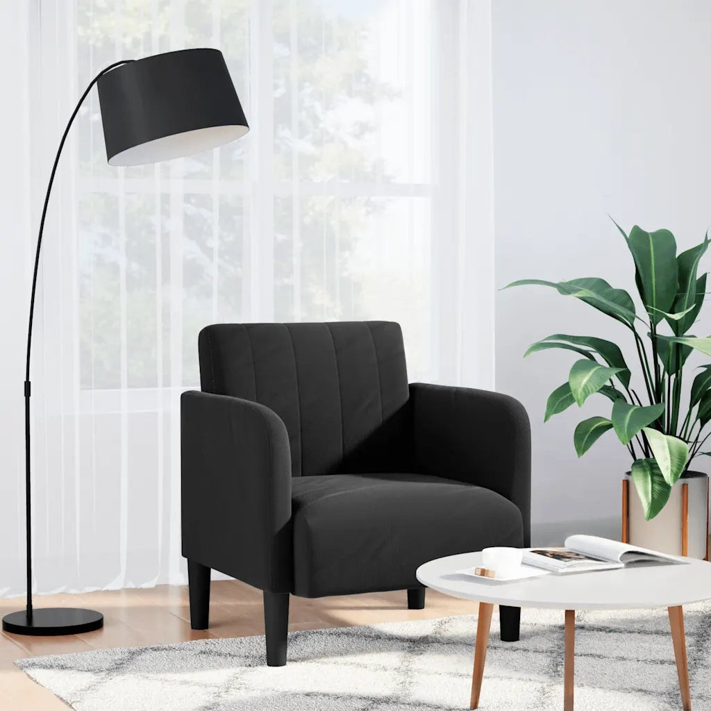 Divano Sedia con Braccioli Nero 54 cm in Velluto 4100583