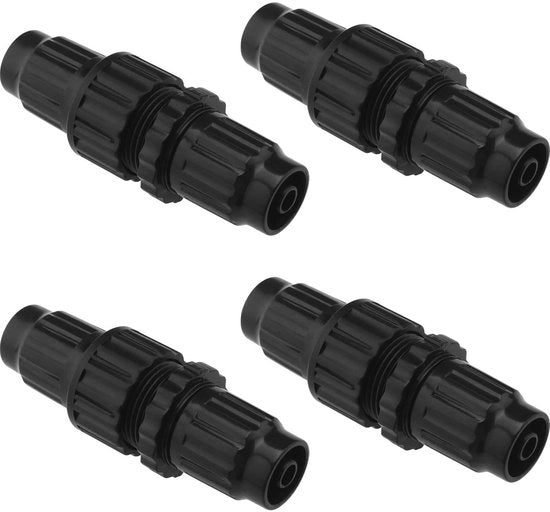 Set di riparazione per tubi da giardino - Adattatore per tubi da giardino - Plastica - Maschio e Femmina - 4 set - Adatto per filo europeo - Nero 

(Nota: ho mantenuto la descrizione tecnica, ma ho omesso il nome del marchio "Solidchoice")