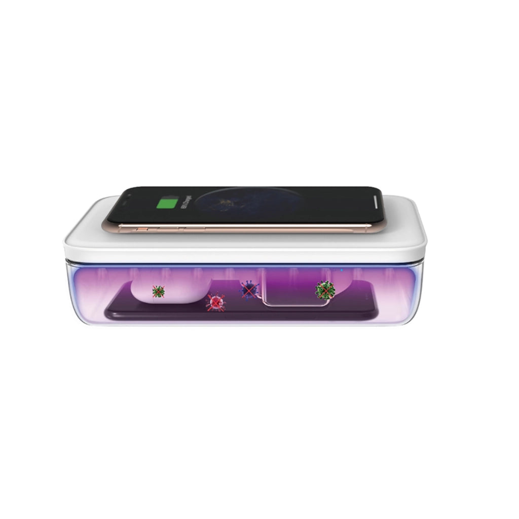 Scatola sterilizzatore UV oggetti con ricarica wireless Qi Disinfezione efficace Bianco Avizar