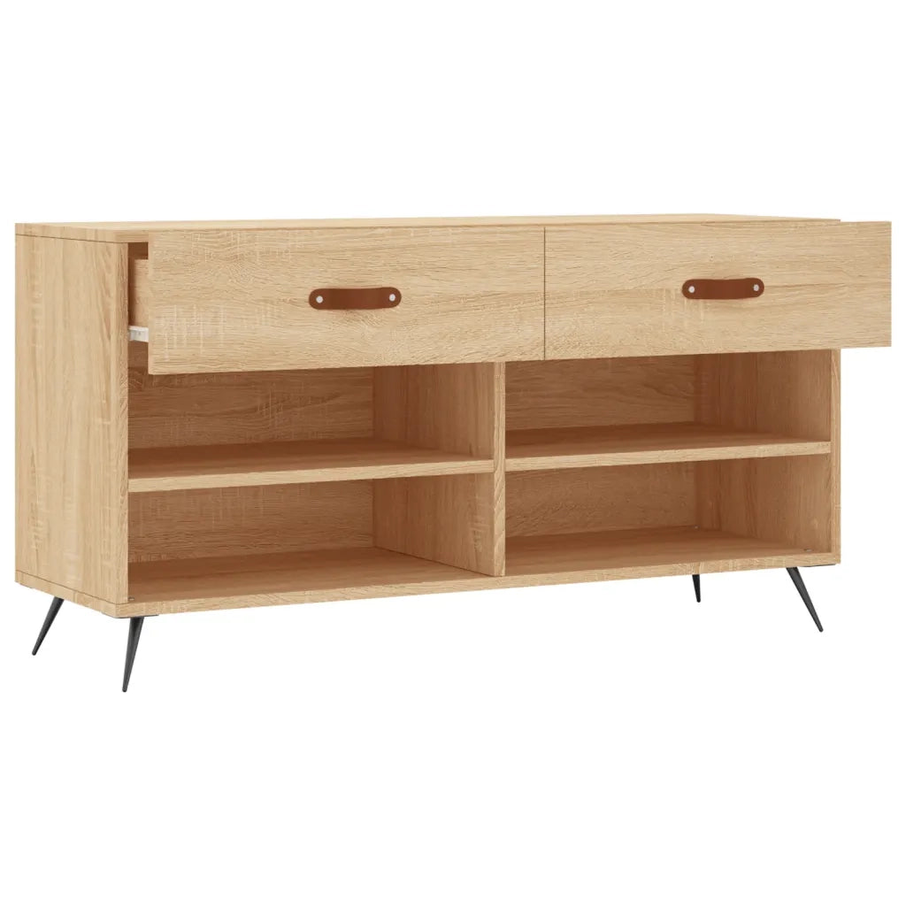 Panca Porta Scarpe-Sgabello-Panca Scarpiera Rovere Sonoma 102x35x55 cm Legno Multistrato 383673