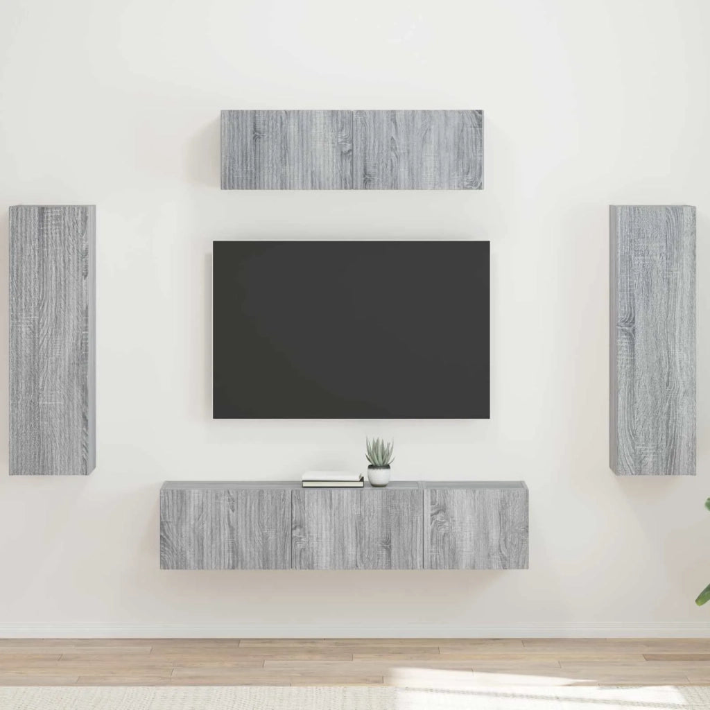 Mobile TV 5 pcs Grigio Sonoma 3409174