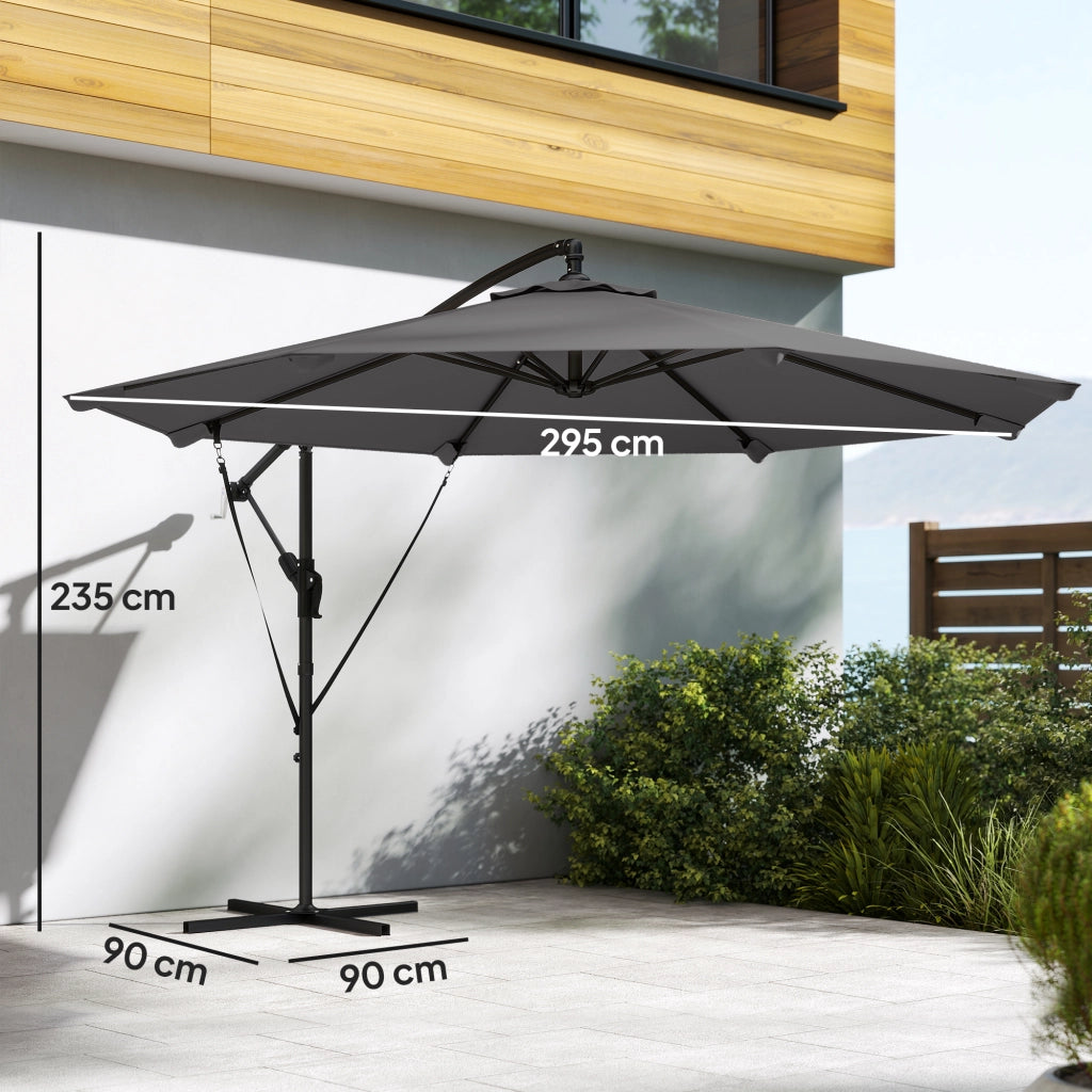 Ombrellone da Giardino ¨C Minimal ¨C Grigio Scuro