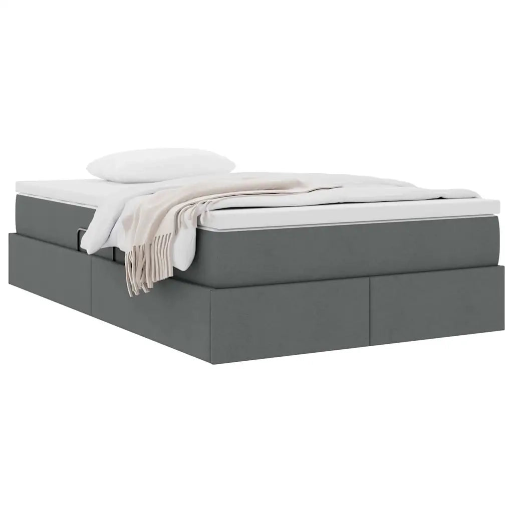 Letto con contenitore e materasso Grigio scuro 120 x 200 cm