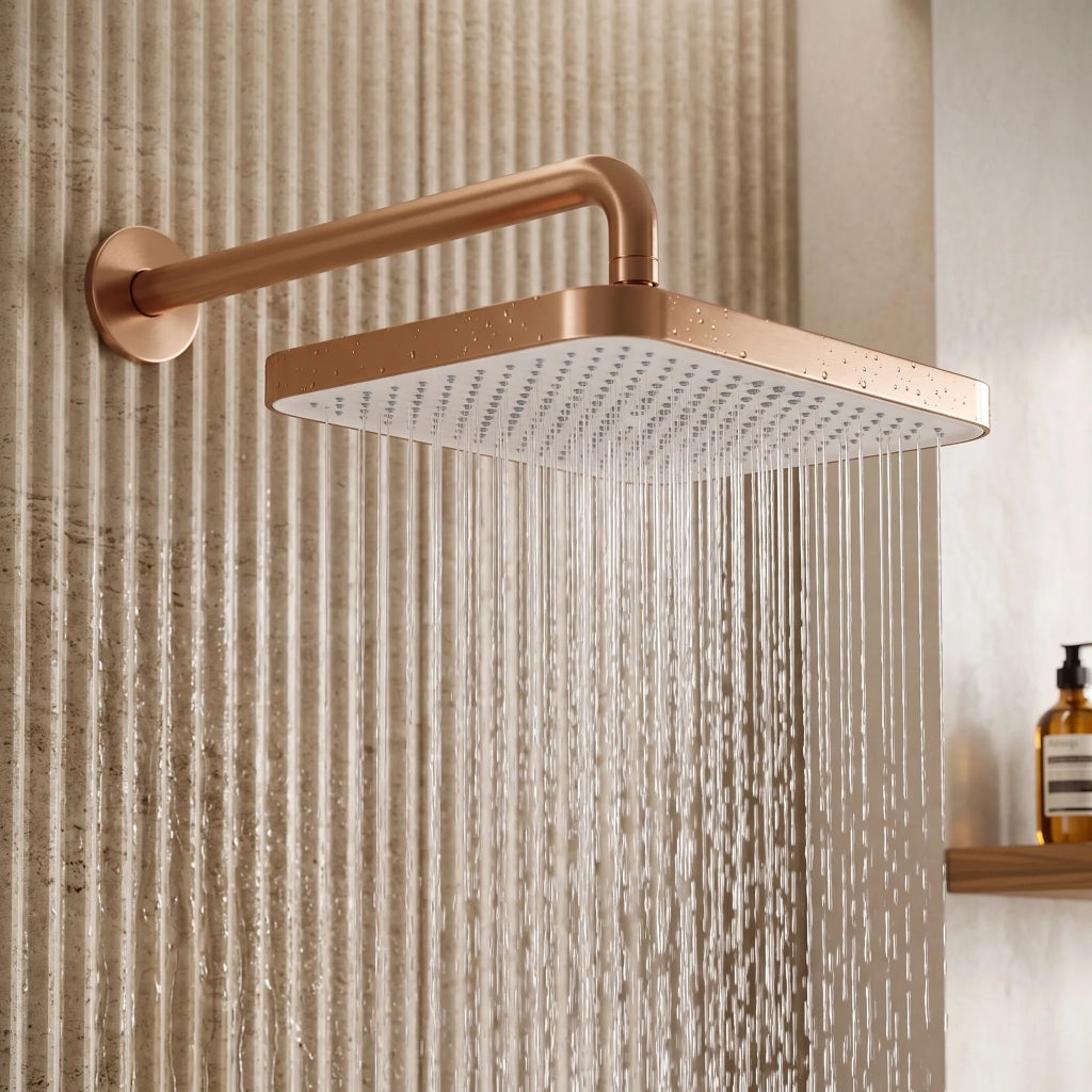 Soffione Doccia Rettangolare Rea Js-032 Brushed Copper