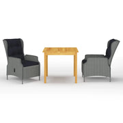 Set da pranzo da giardino per esterni 3 pezzi mobili grigio chiaro 02_0013623