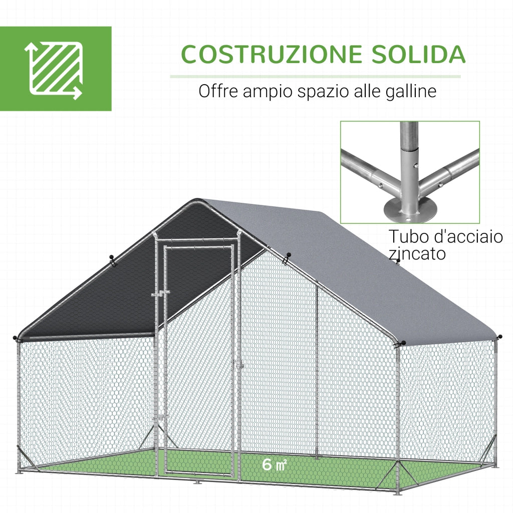 Pollaio da Giardino ¨C Zephmum ¨C 3x2x2m, Argento