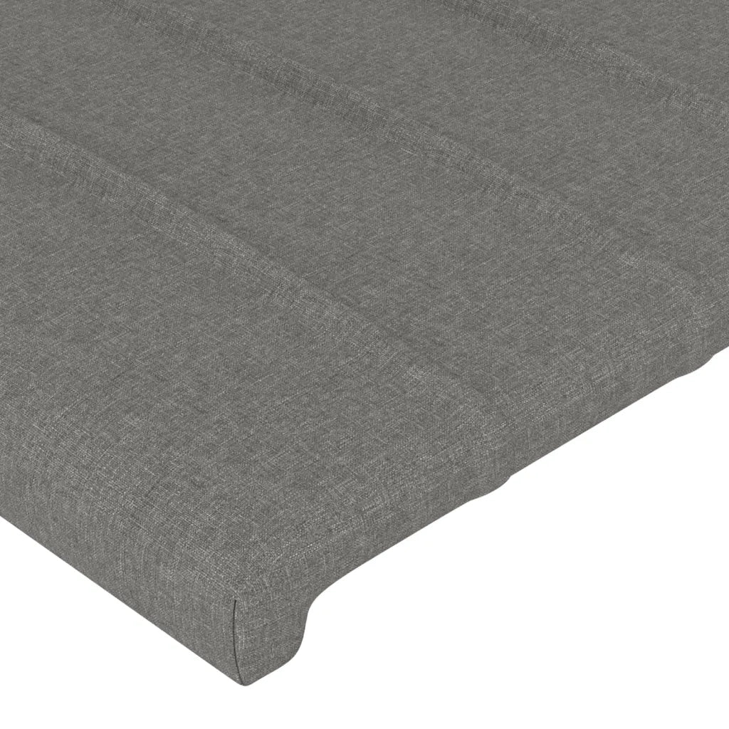 Testiera ad Orecchio-Testata con Orecchie GrigioScuro 203x23x118/128cm in Tessuto 456529