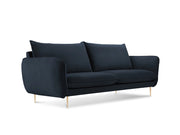Cosmopolitan Design - Divano "Vienna" 2 posti in velluto blu scuro 