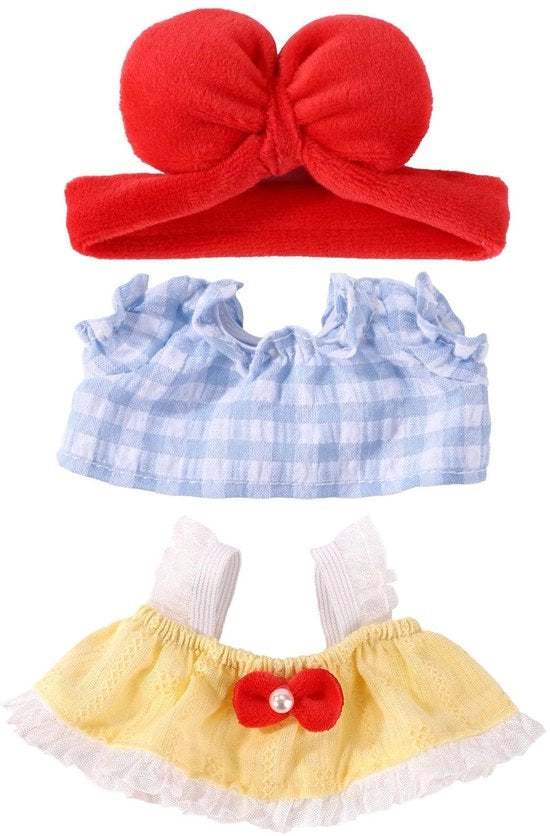 Set di accessori per bambole - Abbigliamento per bambole da 17 cm - 3 pezzi - Incluso cappello e gonna - Abbigliamento per bambole - Materiale: poliestere