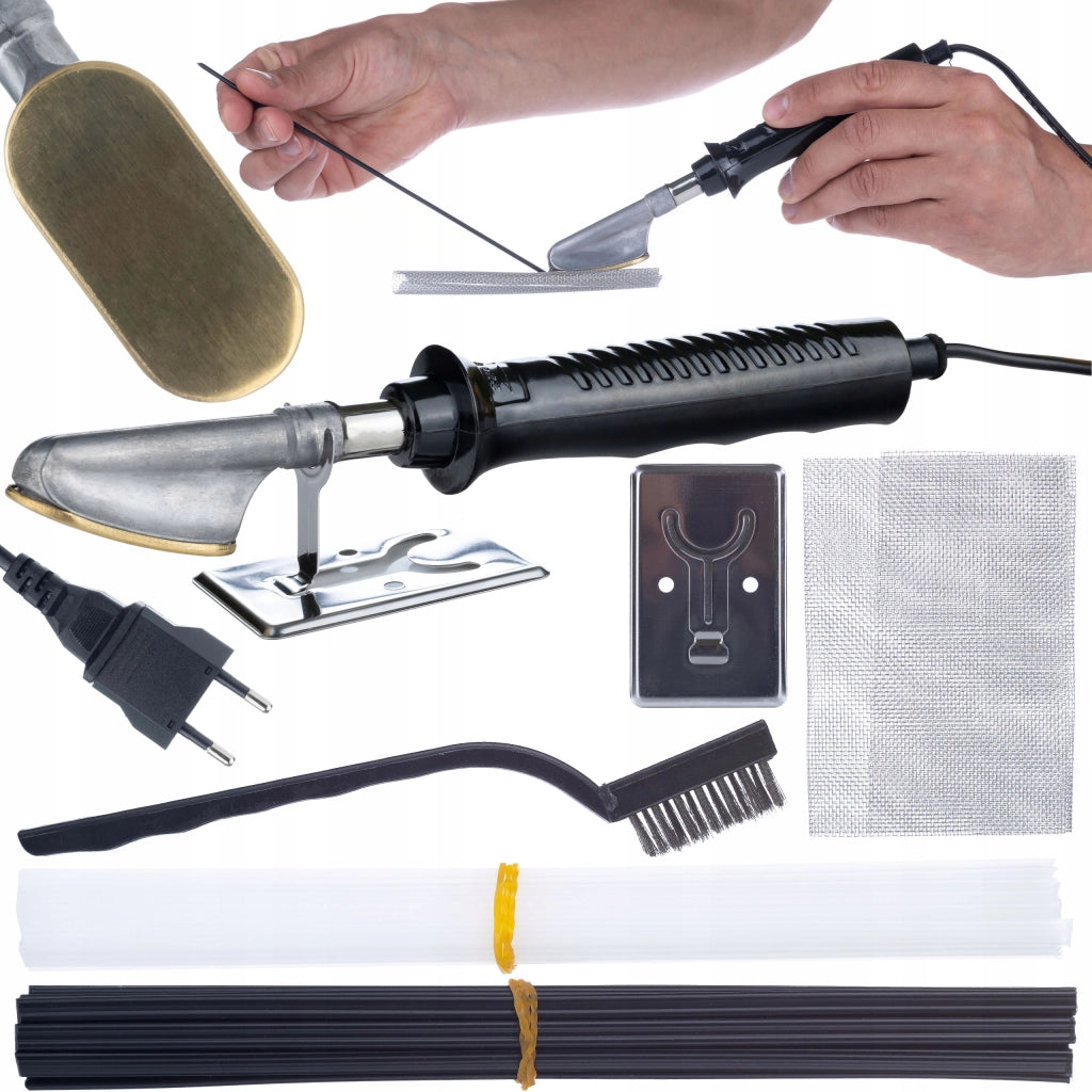 Saldatore per Plastica con Set di Reti e Graffettatrice – Design Ergonomico, 200 Graffette, 230V, 50W, 750°C, Valigetta