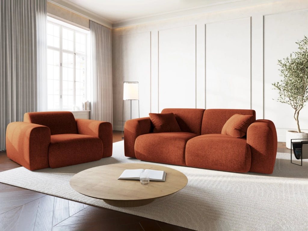 Cosmopolitan Design - Poltrona "Nolio" 2 posti in ciniglia terracotta 