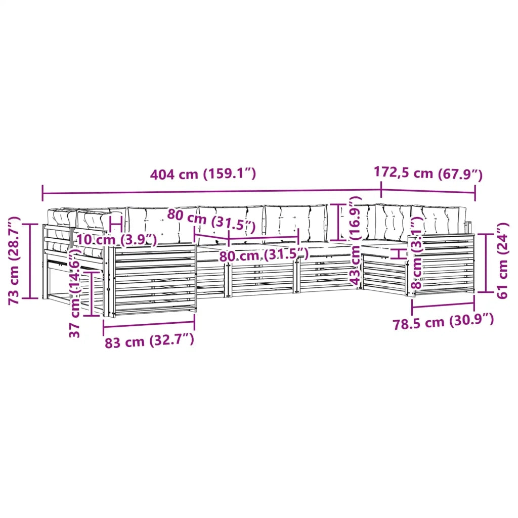 Set di divani da esterno 7 pcs Bianco e Beige 3391093