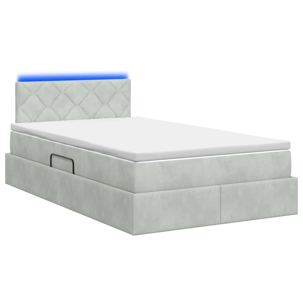 Letto con contenitore LED e materasso Grigio Chiaro 3459300