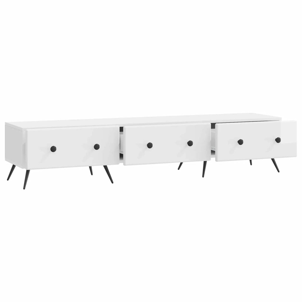 Mobile TV | Armadietto TV | Mobile Porta TV Bianco Lucido 147 x 34,5 x 30 cm Legno ingegnerizzato