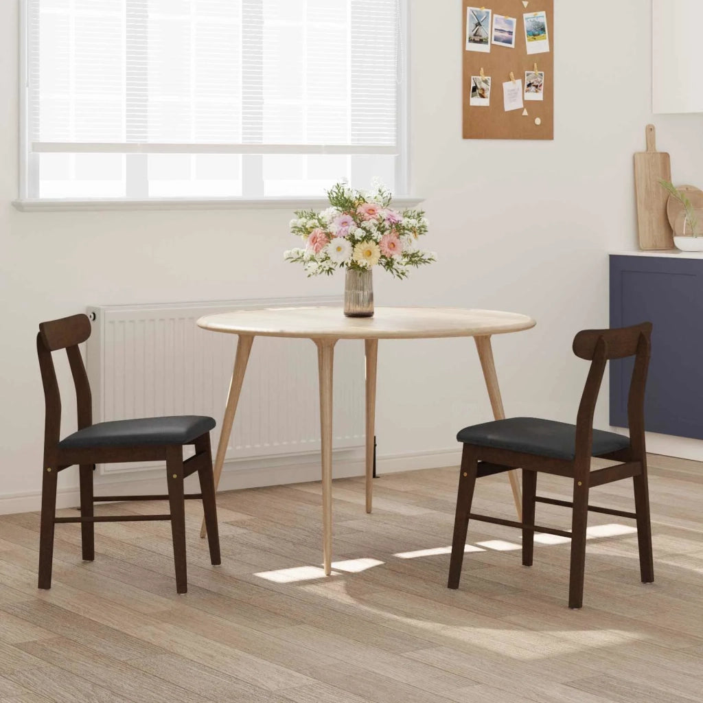 Sedia da pranzo 2 pcs Marrone scuro e Nero 42020484