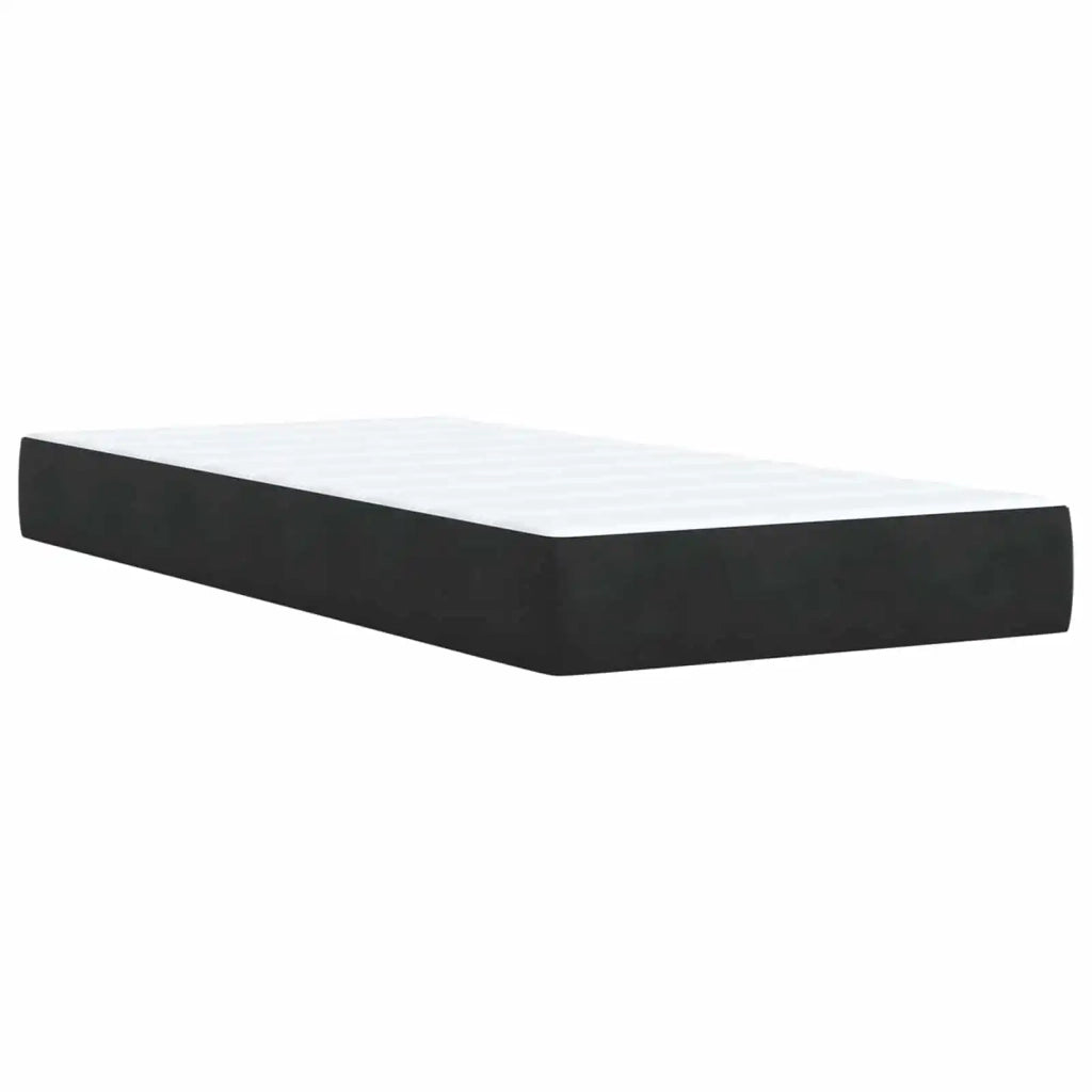 Letto box spring con materasso Nero 100 x 200 cm Velluto 3450652