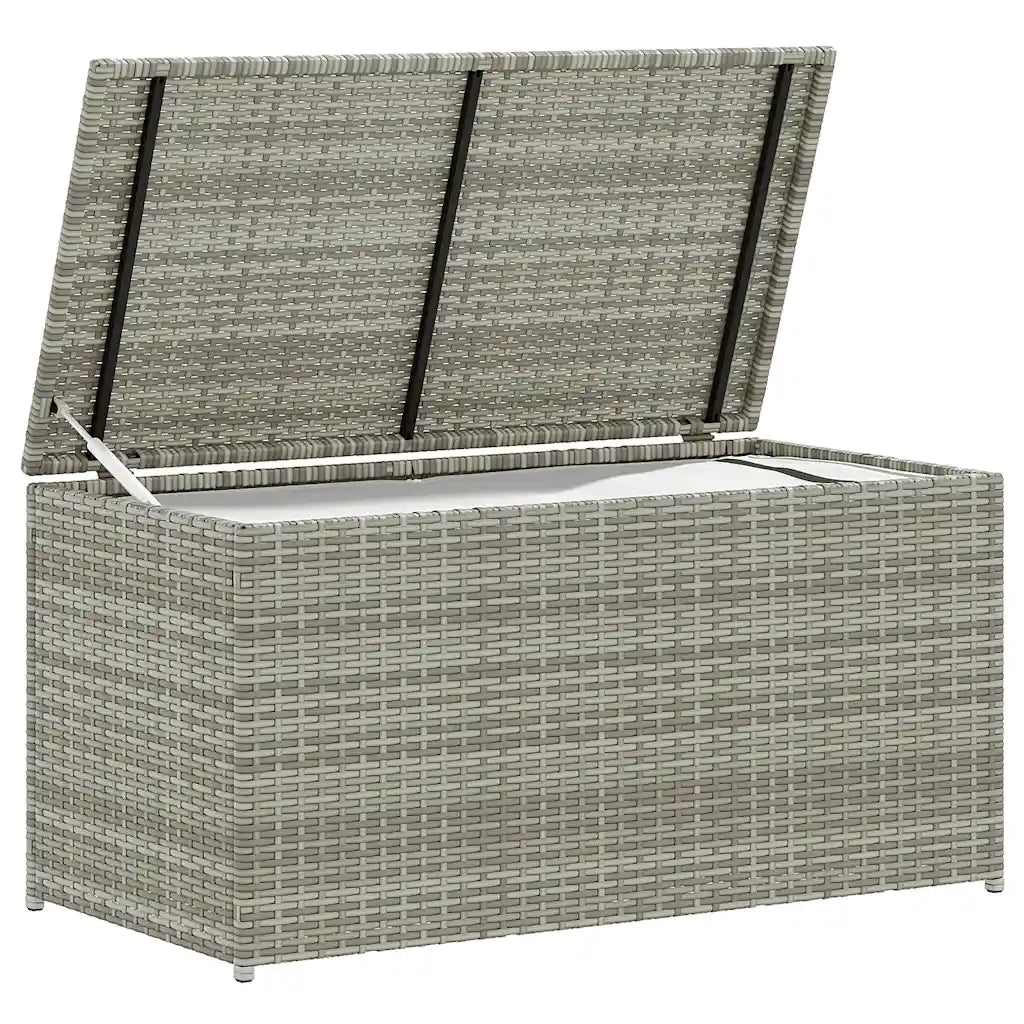 Baule da Giardino in Polyrattan 100x50x50 cm Grigio 46473
