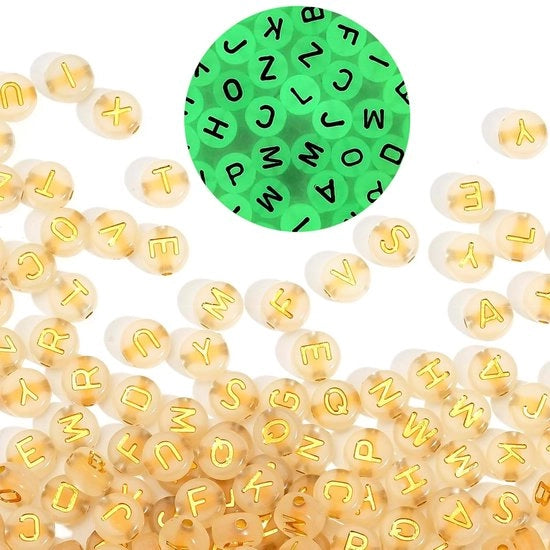 Bacchette acriliche con lettere A-Z - 1000 pezzi - luminose - acrilico - 7 mm