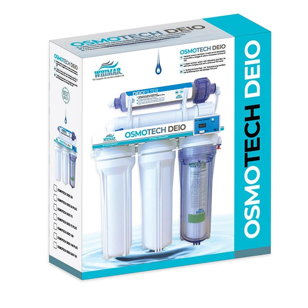 Whimar OsmoTech Deio 100GPD 380 L/g - Impianto 5 stadi con membrana Vontron, flush-valve, post-filtro deionizzante e TDS