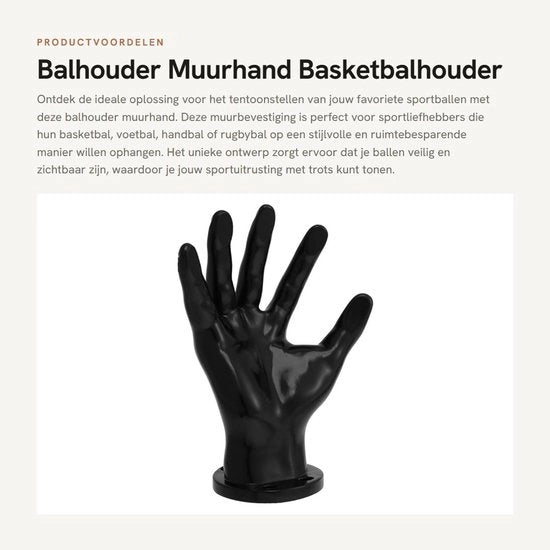 Balhouder per muro - Sicura e spazievolutiva - Adattabile a basket, calcio e pallamano - Dimensioni 22x6,5 cm - Balstandaard
