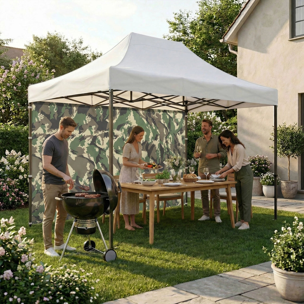Telo laterale da 450x200h cm per gazebo da giardino camouflage