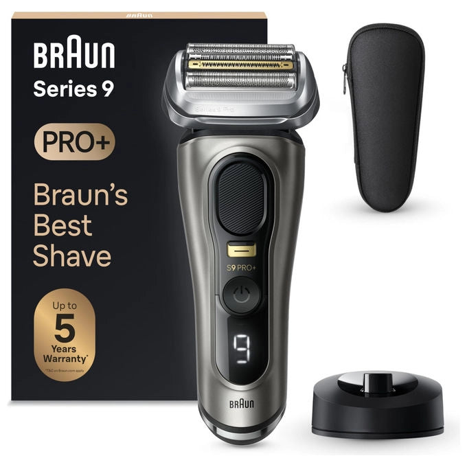 Braun 9600S Series 9 PRO+ Rasoio elettrico a griglia secco e umido 5+1 testine autonomia 60 min colore Nero
