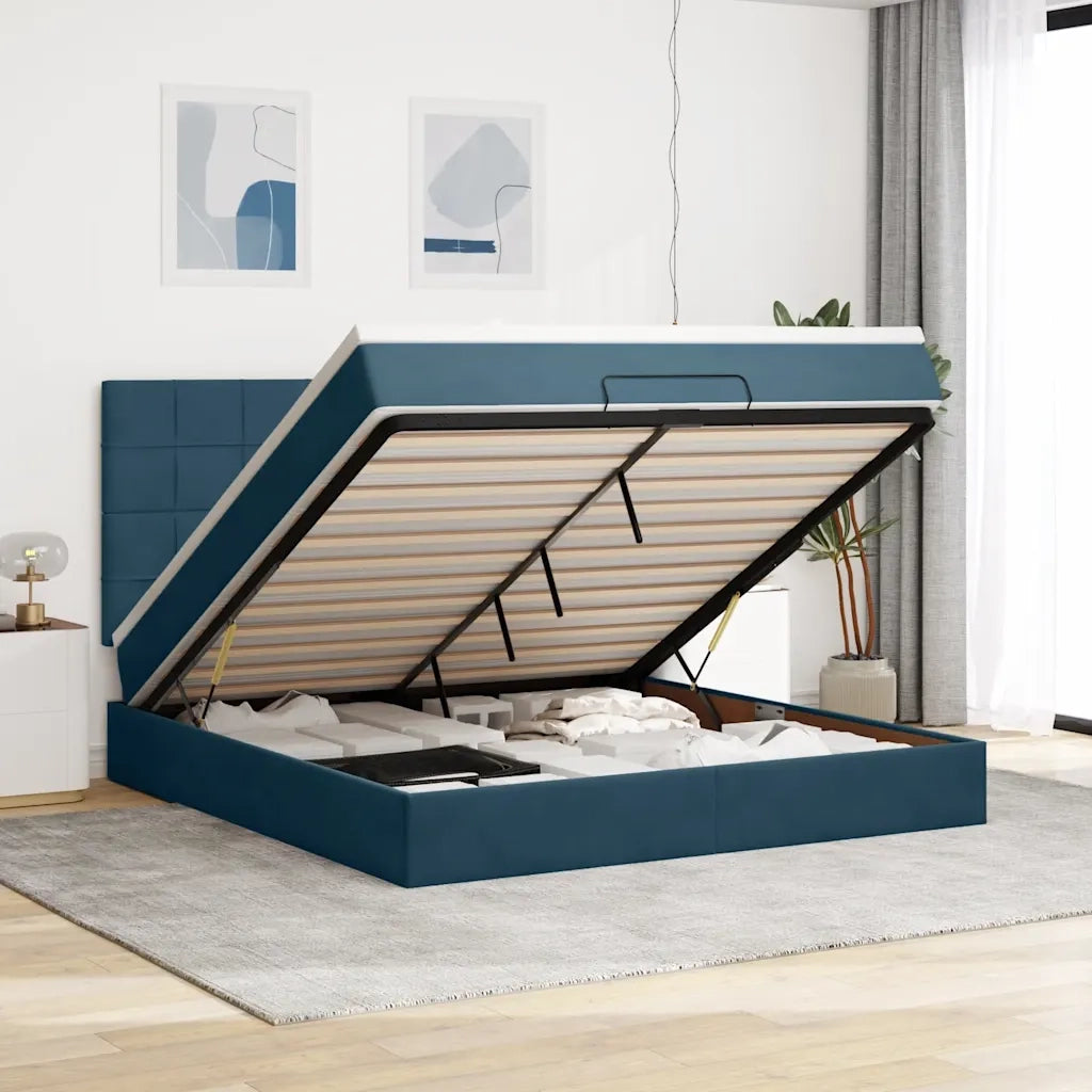 Struttura Letto Pouf con Materassi 160x200 cm Velluto 3314334