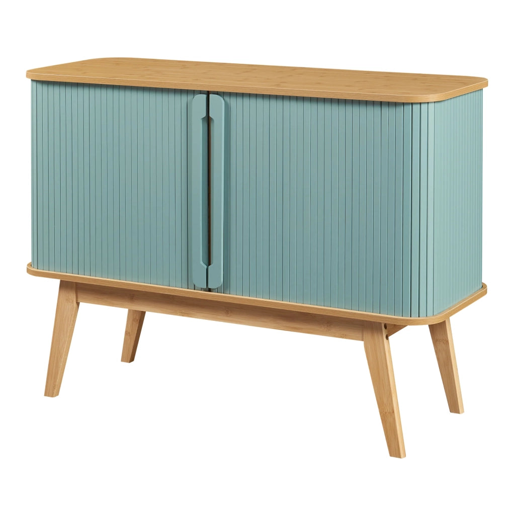 Credenza/cassettiera/mobile contenitore in bambù per soggiorno ingresso o camera da letto 110 x 40 x 80 cm blu naturale 03_0009046