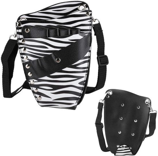 Holster per forbici grande con contenitore di stoccaggio - Pelle PU professionale - Ospita forbici - Utensili per la pettinatura - Pratico per viaggi - Sostenibile e ecocompatibile - Holster per barbieri