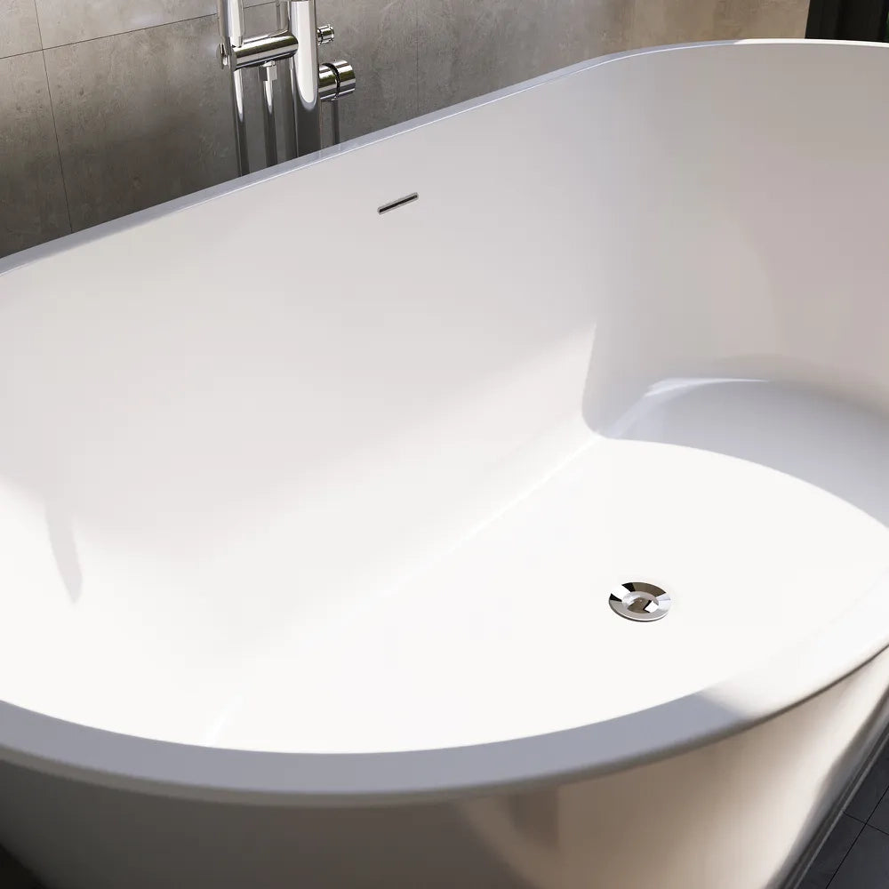 Vasca da bagno freestanding 170cm in acrilico bianco lucido | Rania
