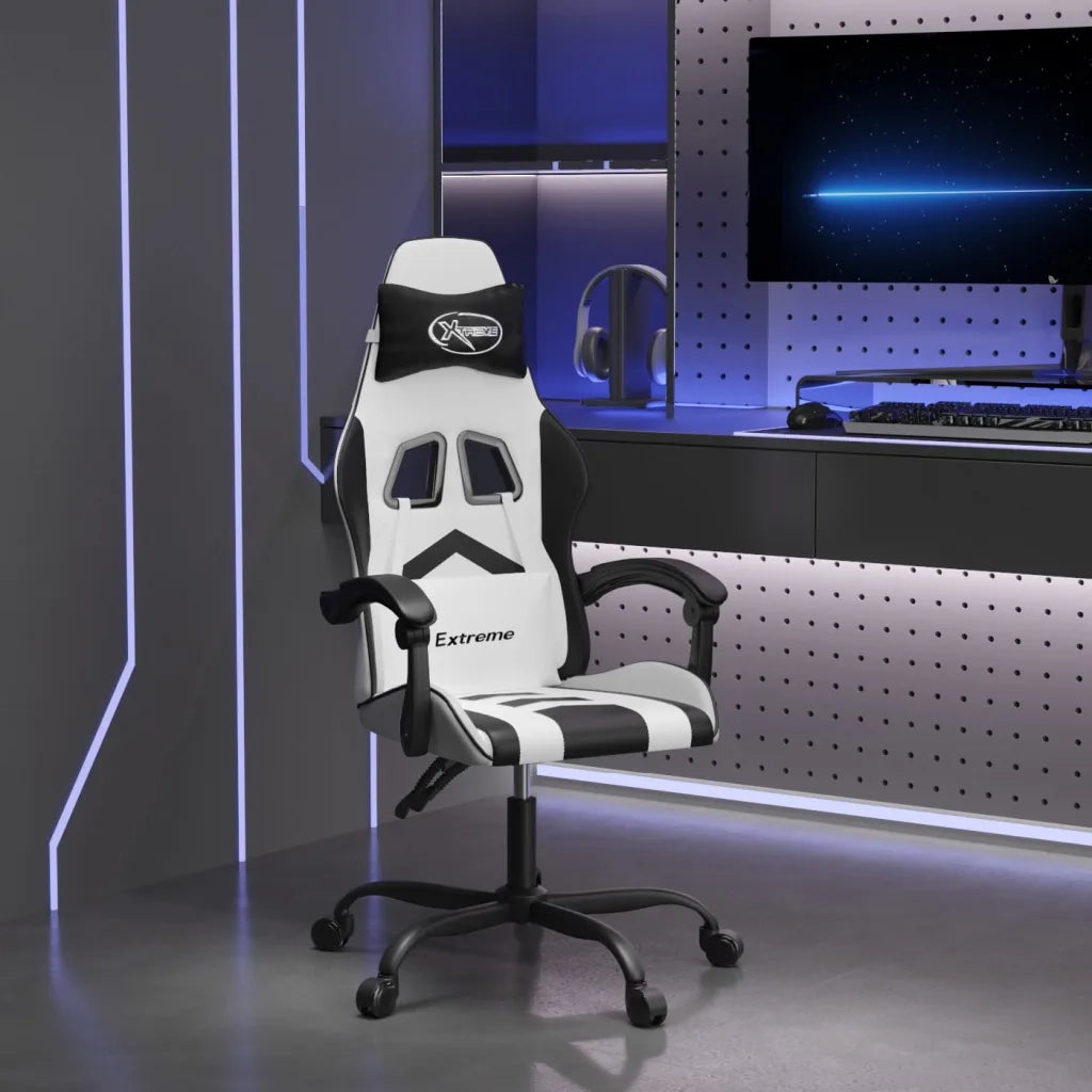 Sedia da Gaming Bianco e Nero in Similpelle 3143900