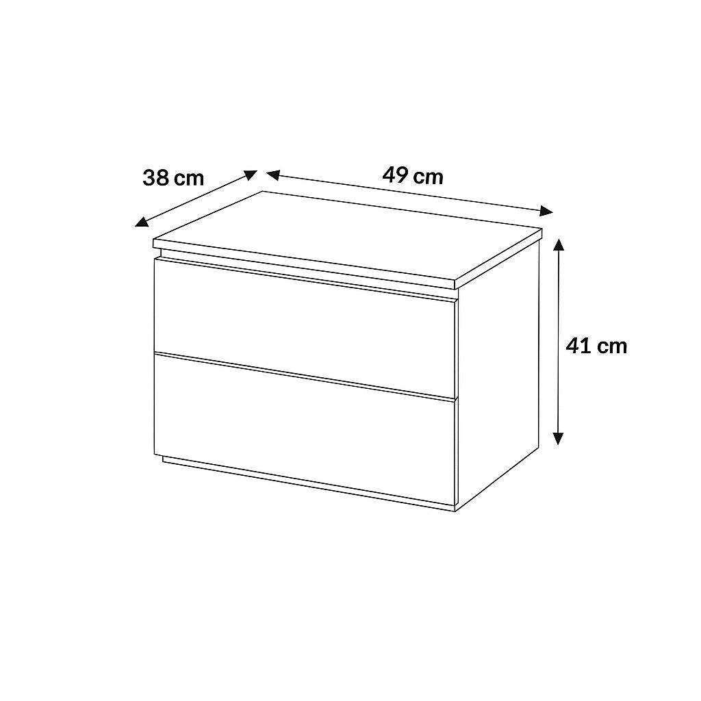 COMODINO SIMPLI OLMO 49X38XH41CM