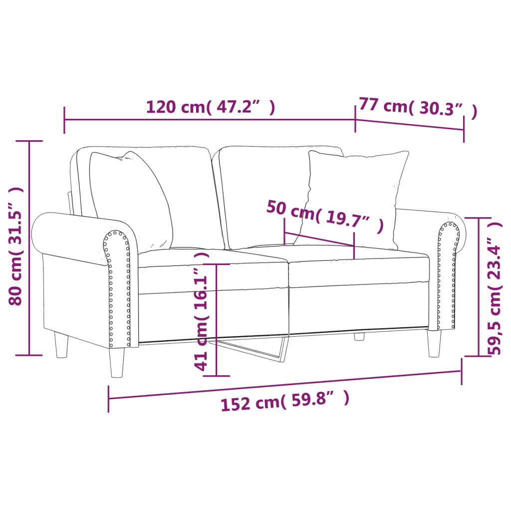 Divano a 2 Posti con Cuscini-Sofa 2 Posti con Cuscini Grigio 120 cm in Similpelle 778833