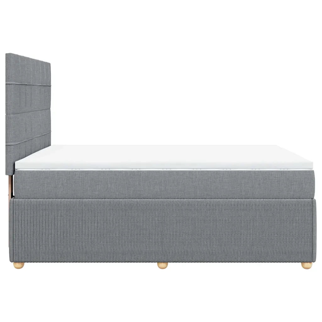 Giroletto a Molle con Materasso Grigio Chiaro 140x200cm Tessuto