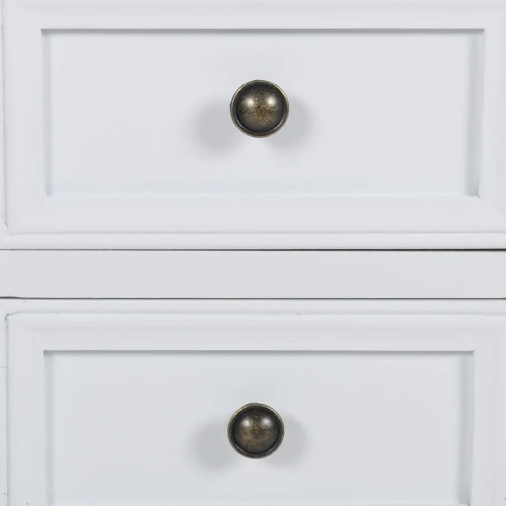 Comodino | Armadio da Notte | Mobiletto da notte con 2 Cassetti in MDF Bianco