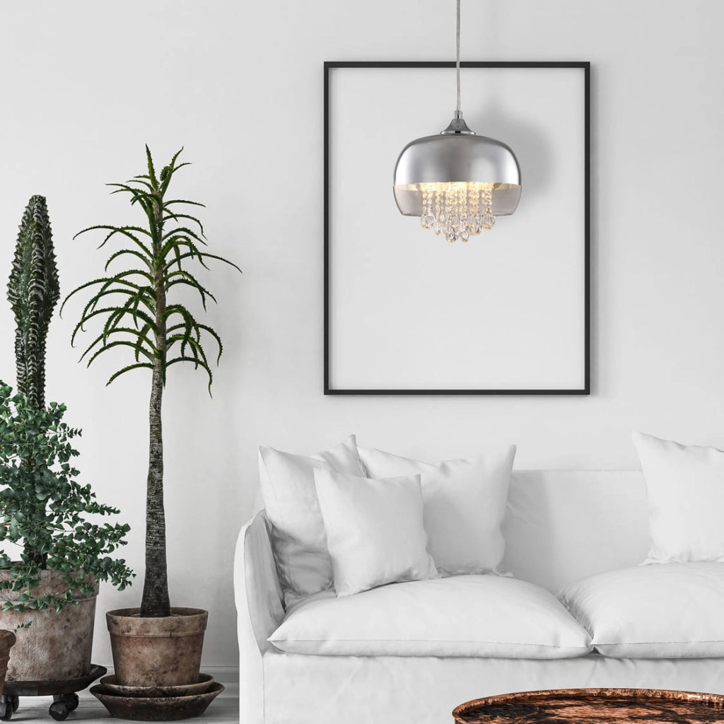 Lampada a sospensione Luna Milagro E14 1x40W cromo