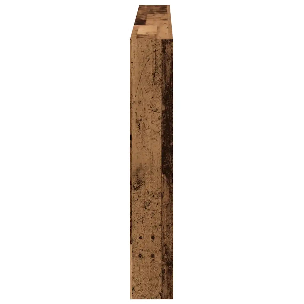 Testiera con Contenitore a LED-Testiera con Ripiani Legno Antico 180x17x102 cm