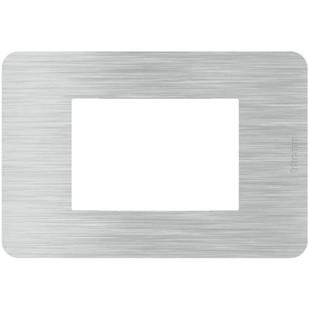 Placca Bticino MatixGO Effects 3 moduli alluminio JA4803EA