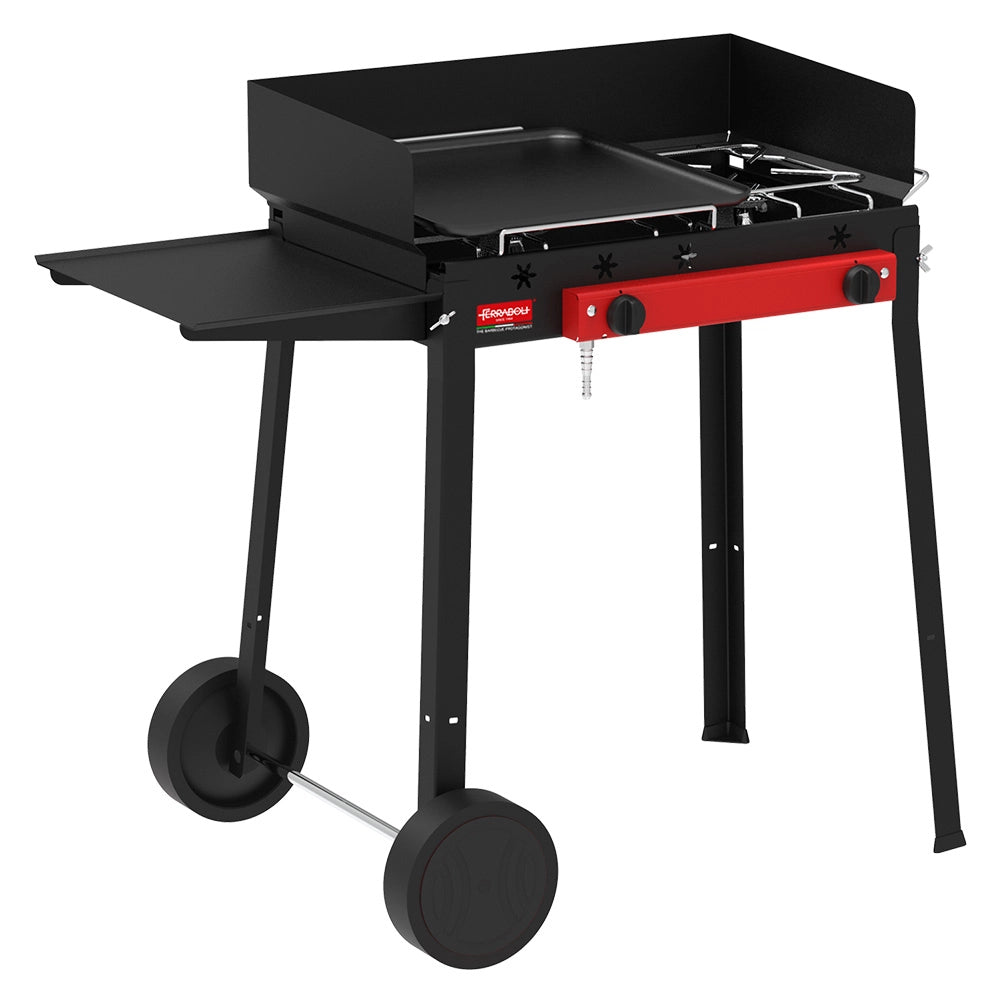 BARBECUE CARRELLATO A GAS 'COMBINATO' cm. 71 x 48 x 69 (L x P x H)  - FERRABOLI