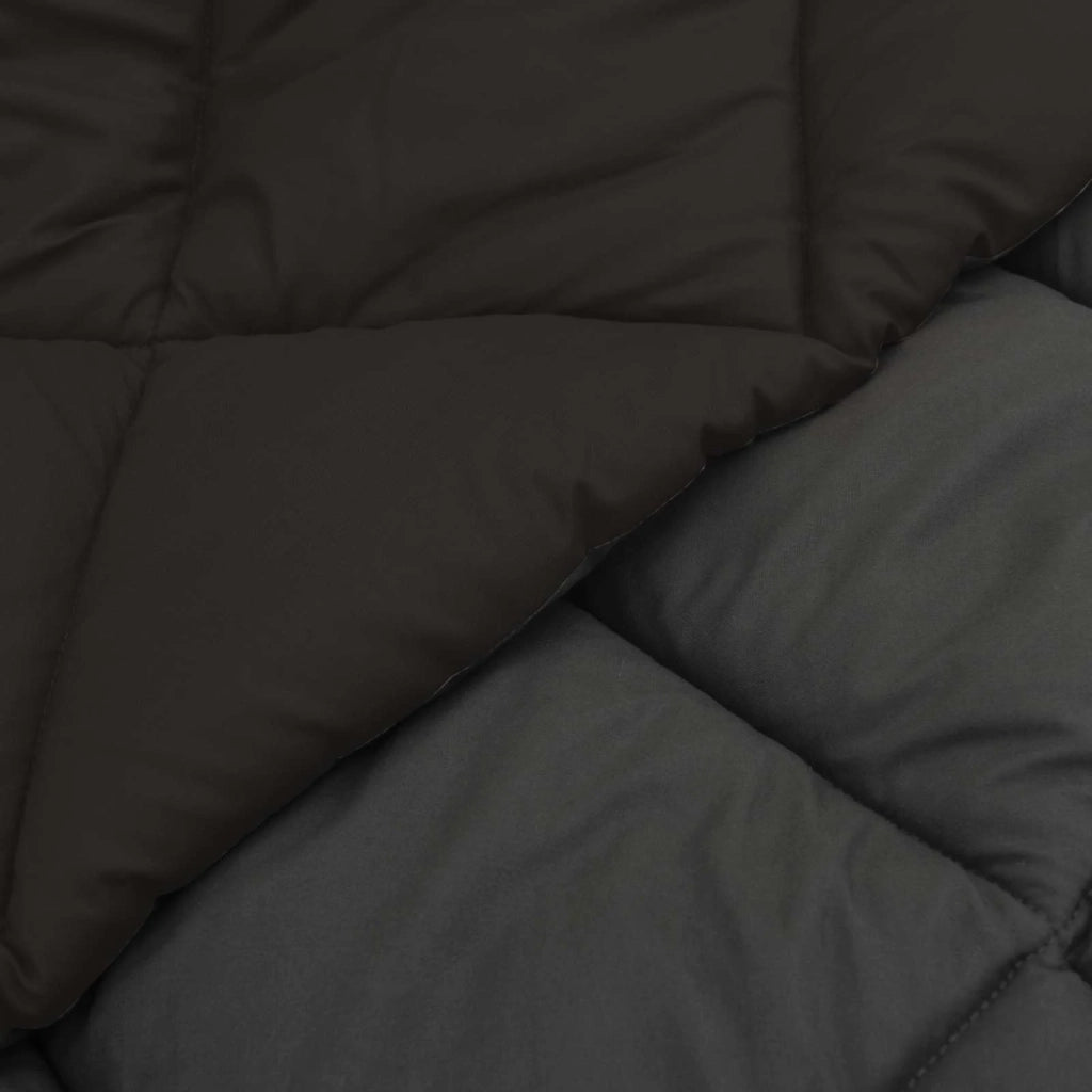 Duvet Estivo Nero e antracite 200 x 155 cm Microfibra 42025478