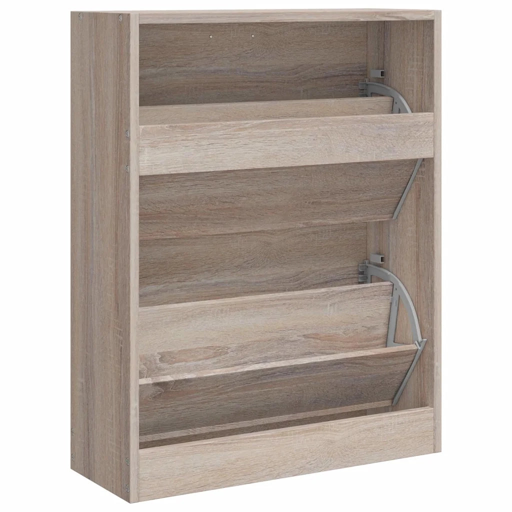 Scarpiera in Legno Effetto Rovere con 2 Scomparti 241243