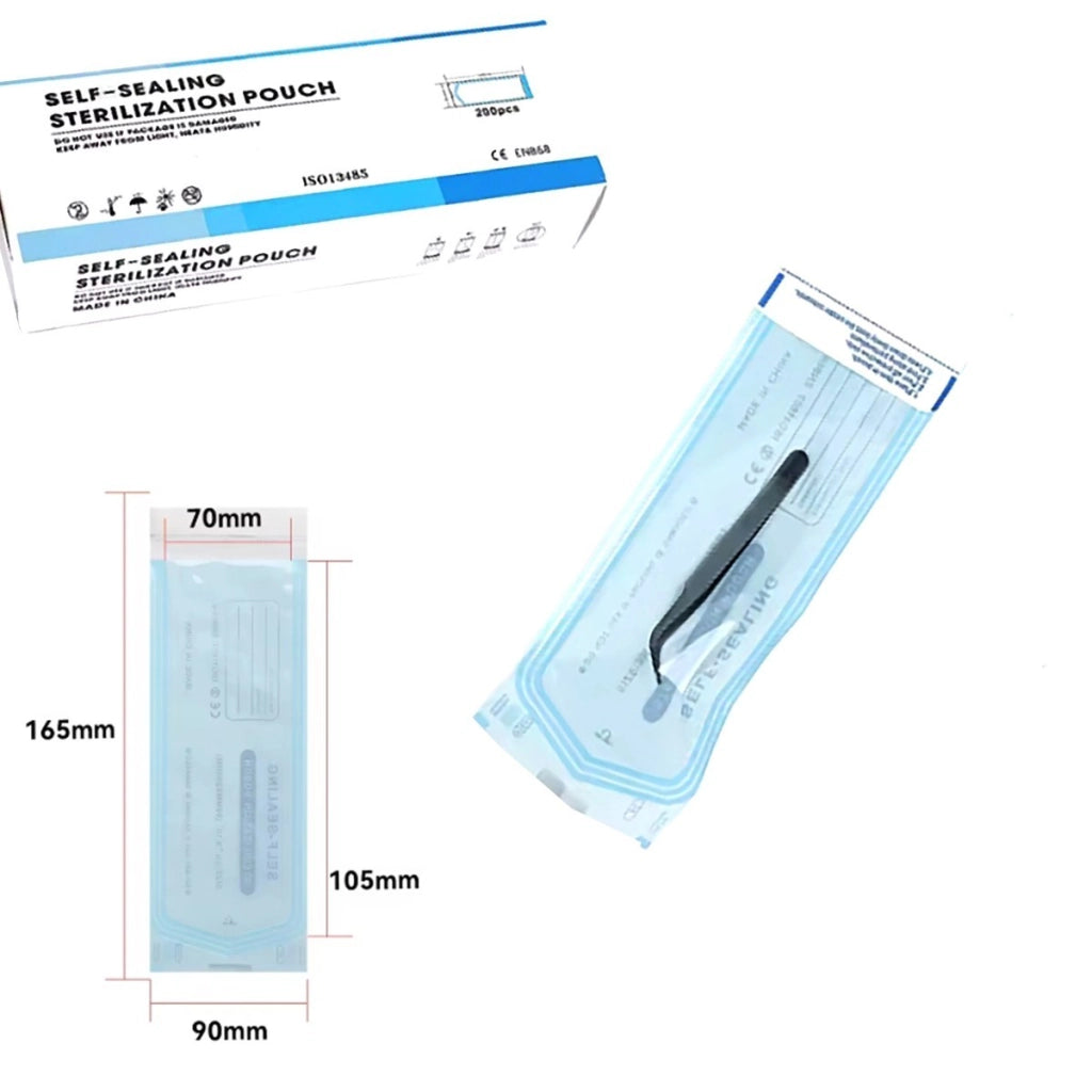 200 BUSTE STERILIZZAZIONE AUTO SALDANTI SIGILLANTI ESTETISTA DENTISTI 90X165MM