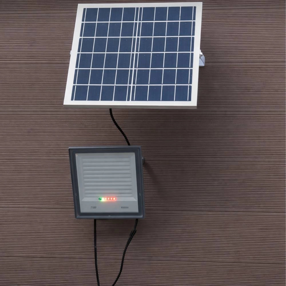 Proiettore led solare ecova con telecomando e luce bianca fredda 6500k *** potenza 200w, confezione 1
