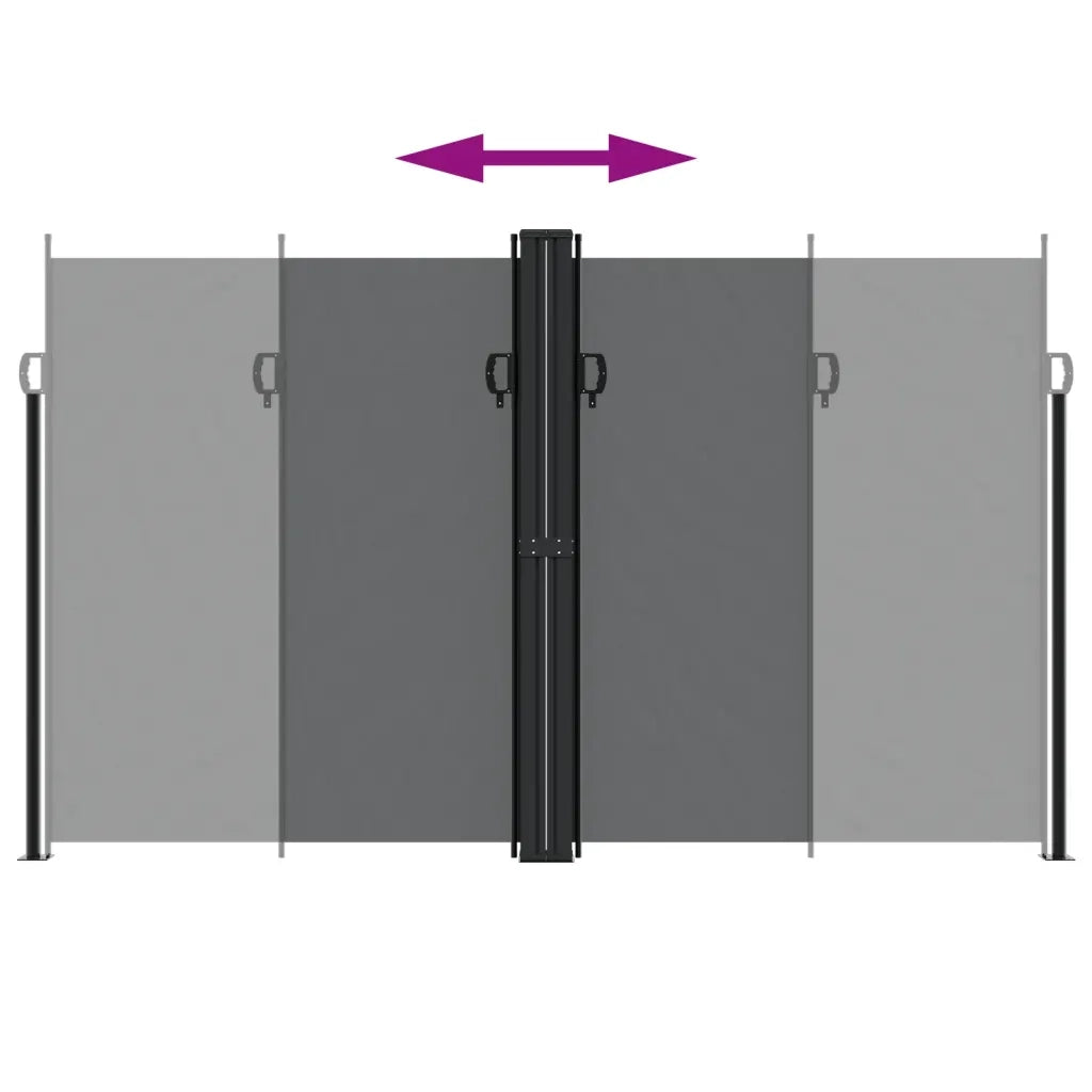 Tenda da Sole Laterale Retrattile Nera 200x600 cm 4004654