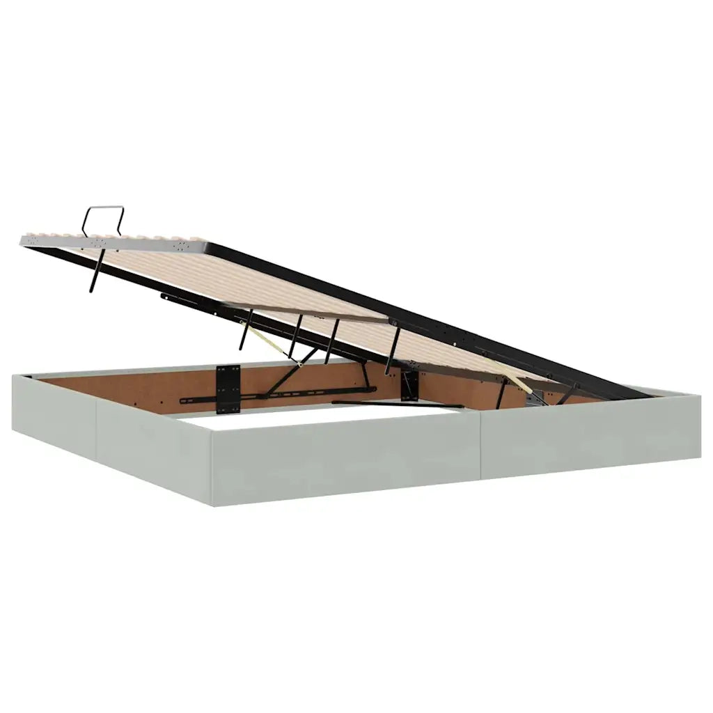 Letto con contenitore e LED Grigio chiaro 200 x 200 cm Velluto 3371415